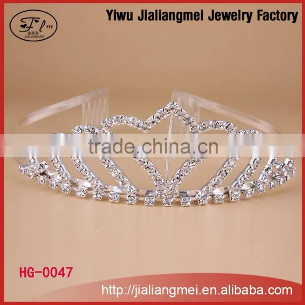 Fashion Mini Rhinestone Headband Custom Beauty Pageant Crowns Tiaras With Comb