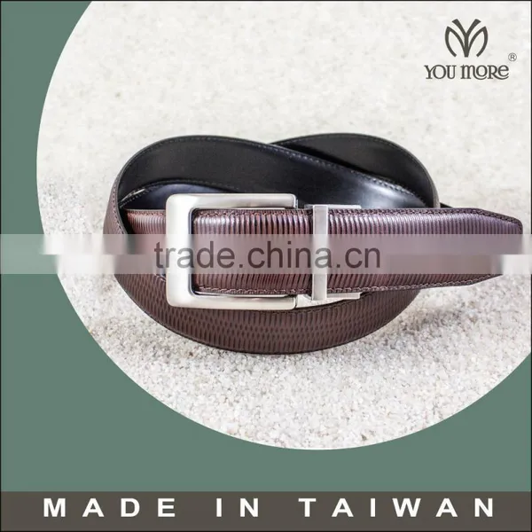 Reversible Buckle Cowhide Leather Belt