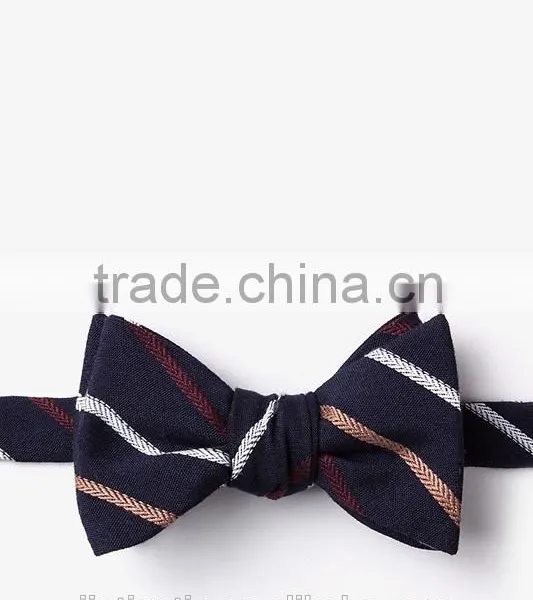 Simple Strip Wool Customized Double Side Mens Bow Tie Self Tie photo-3