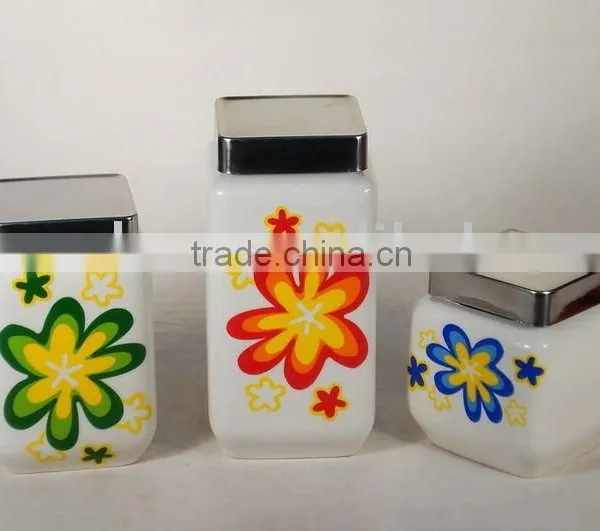 3pc Porcelain Storage Canister Set