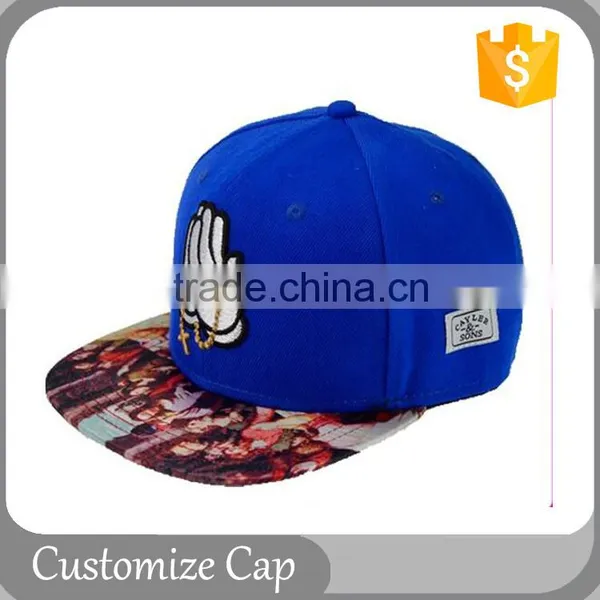 6 Panel Short Brim Customizable Embroidered Snapback Caps photo-5