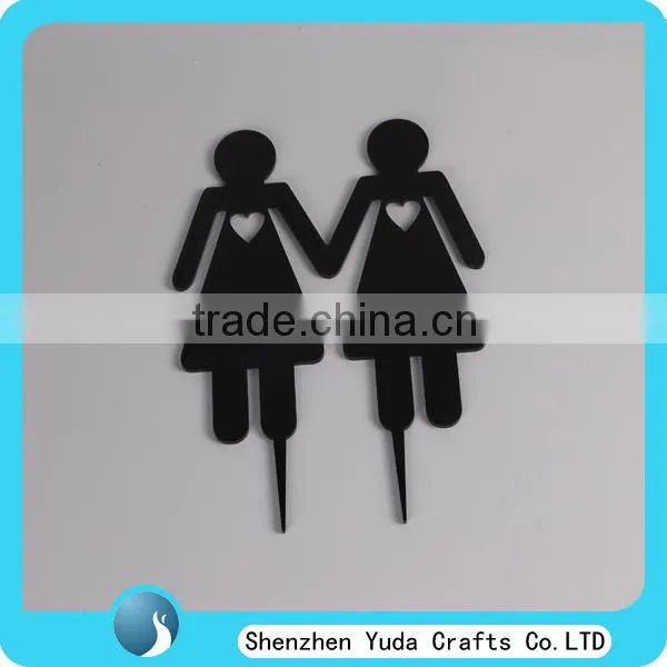 Factory Black Mr&Mrs Silhouette Wedding Cake Topper photo-4