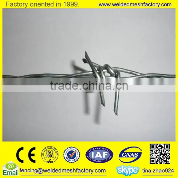 Cheap Galvanized /PVC Coated Double Twist Barbed Wire Roll photo-5