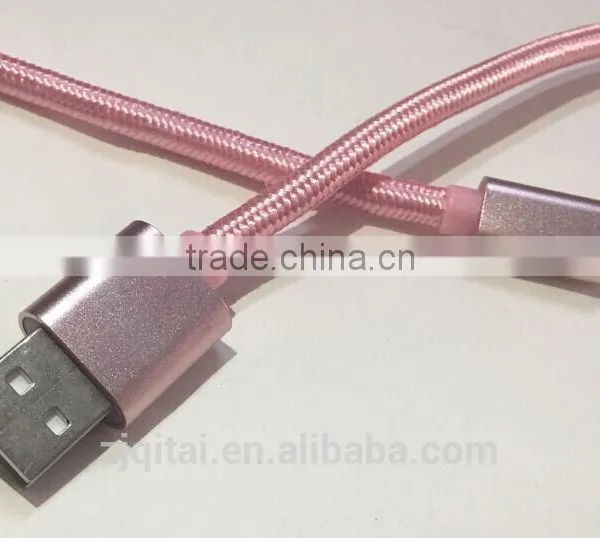 High&fast Speed Nylon Braided Micro USB Cable Charge Data Cables Retractable Usb Cable photo-2