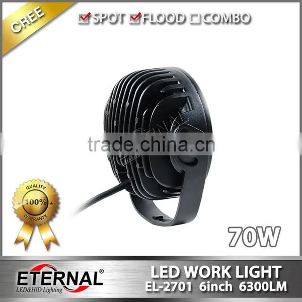70W 6" Car Driving Light off Road Powersports Tractor Truck Emergency Vehicles Heavy Equipments Working Light photo-3