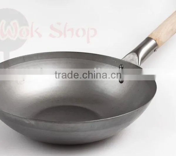 Chinese Wooden Handle Carbon Steel Wok photo-5