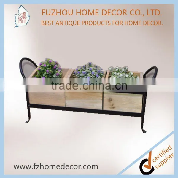 2017 Latest Antique Wood Metal Crate in Cute Design for Home Use