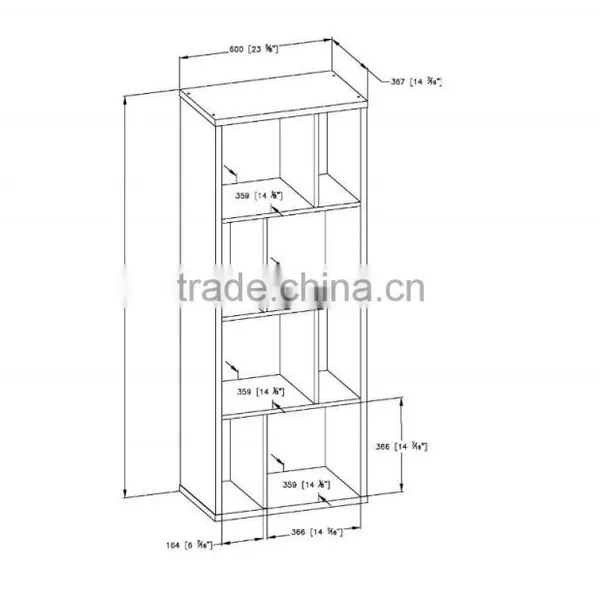 Hot Sale Wood Cube Storage Shelf Easy Assembly Collection Bookcase 4 Tiers Multifunction Bookshelf Wholesale photo-6