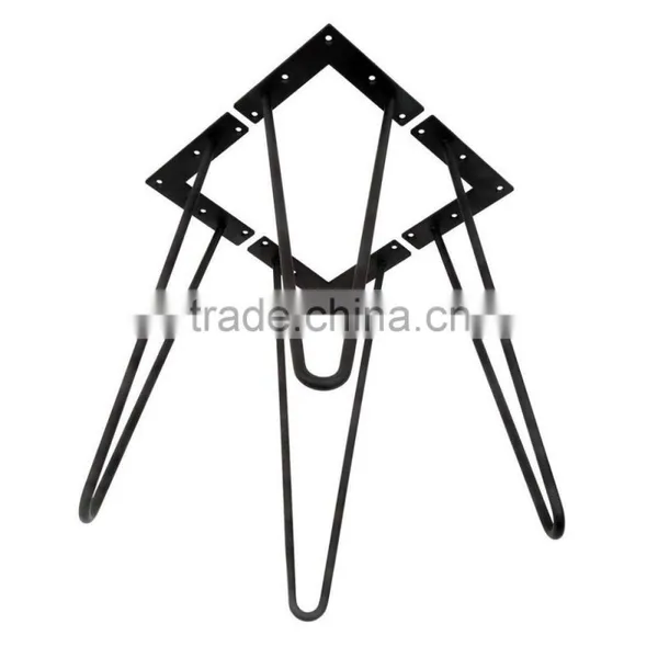 Furniture Assembly Hardware 19 Inch Black Coated 2 Rod Hairpin Leg photo-3