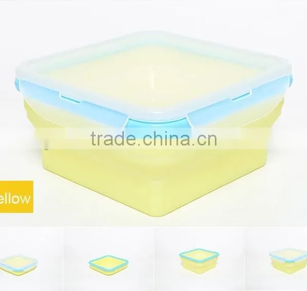 Small Microwave Safe Collapsible Salad Containers Silcone Lunch Box photo-4