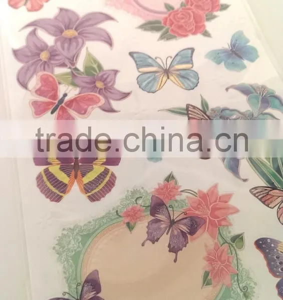 Elegant Lily & Butterfly Design Sticker, Classic Decorative Shinny Glitter Sticker photo-6