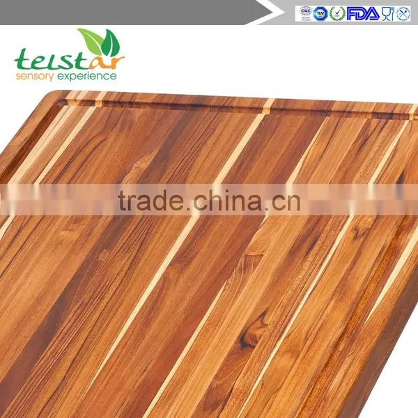 Teak Cutting Board - Rectangle Board With Hand Grip And Juice Canal (24 x 18 x 1.5 In.) photo-3