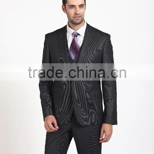 2015 Stripe Fashion 3 Pieces Slim Fit Business Suits for Man photo-4