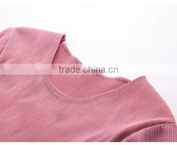Plain Solid Color Woman Knee Length Folding Dress With Mesh photo-5