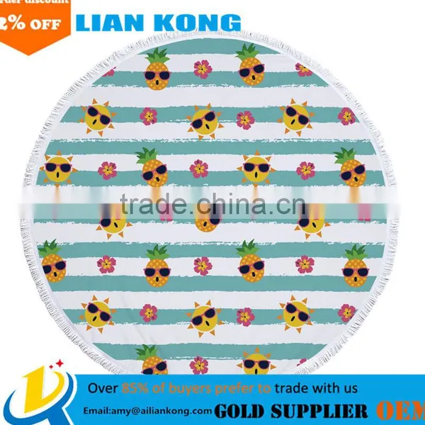 2017 Factory Direct Sale Latest Type Ready Stcok 100% Cotton Round Beach Towel photo-6