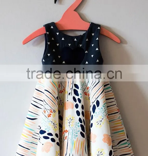 2017 New Arrival 100% Cotton Woven Printed Floral Kid Girls' Dress photo-2