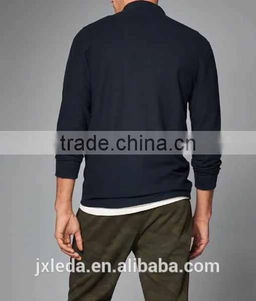 Fashion 100% Cotton Cheap Custom Printed T-shirt Long Sleeve Men Plain t Shirt Tall Tee With a Quarter Zipper Front Neckline photo-4
