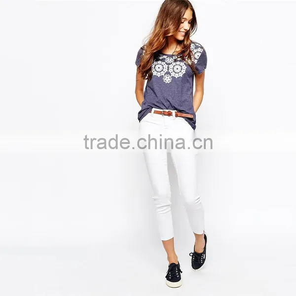 Girls Round Neck Lace Rosette Printed 100 Percent Cotton t Shirts photo-4