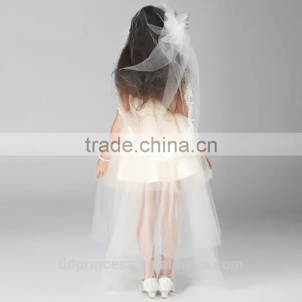 Short Party Dress Patterns Short Girls Dress White Yellow Front Long Back Dress photo-5