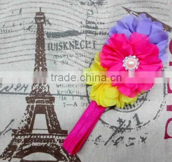 Wholesale Ballerina Chiffon Flower Headbands Toddle Girls Kids Baby Headbands 2015 Hair Accessories photo-5