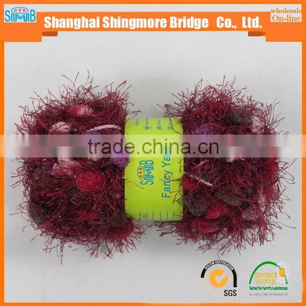 China Textile Factory Direct Wholesale 100% Polyester Spun Dyed Yarn Hand Knitting Velvet Twist Feather Yarn in Low Price photo-2