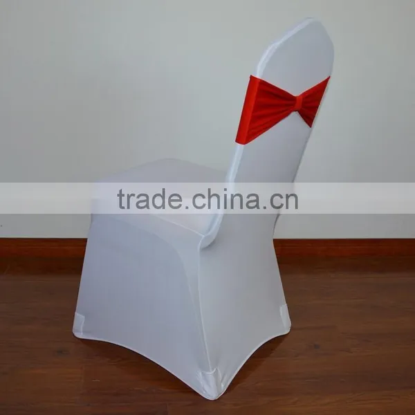 High Quality Red Elastic Chair Sash With Fabric Buckle for Weddings photo-4