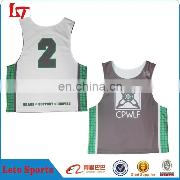 Cheap Custom Label Unisex Mesh Wicking Lacrosse Jersey&Pinnie/Sublimation Sleeveless Lacrosse Reversible Jerseys photo-3