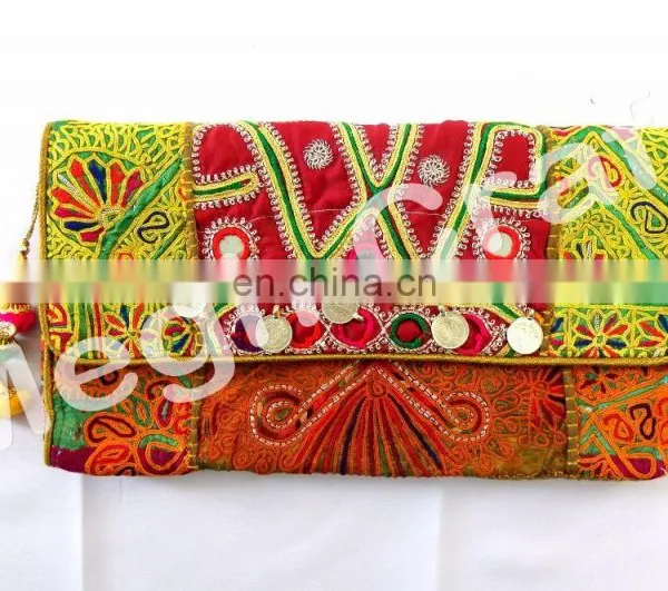 Wholesale Indian Banjara Coin Clutch Bag -Gypsy Coin Clutch Bag - Indian Gypsy Banjara Hippie Style Purse photo-4