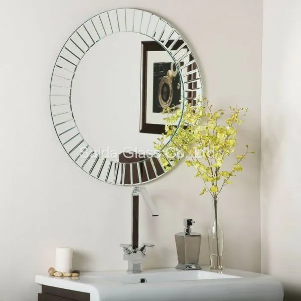 Custom Float Glass Antifog Framless Round Shape Frameless Mirror Glass for Bathroom