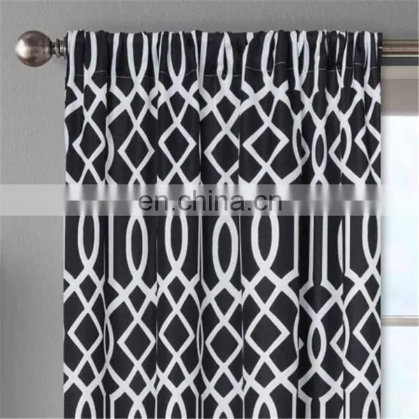Decorative Custom Printed Beaded Bedroom Curtains Ready Made Panels Wholesale