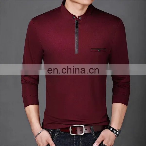 Mens Fashion Style Cotton City t Shirts With Zipper photo-2