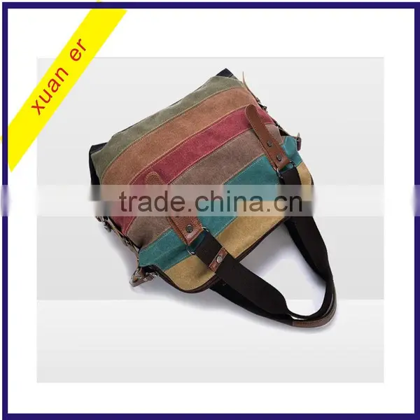 2016 China Wholesale Fashion Women Canvas Shoulder Handbag for Ladies photo-4