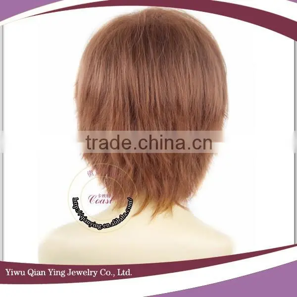 Brown Short Togashi Yuta Sola Synthetic Cosplay Male Wigs photo-4