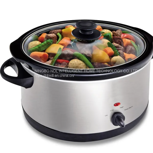 New Design 6.5L(7QT) Oval Ceramic Slow Cooker L-SC70 With Glass Lid