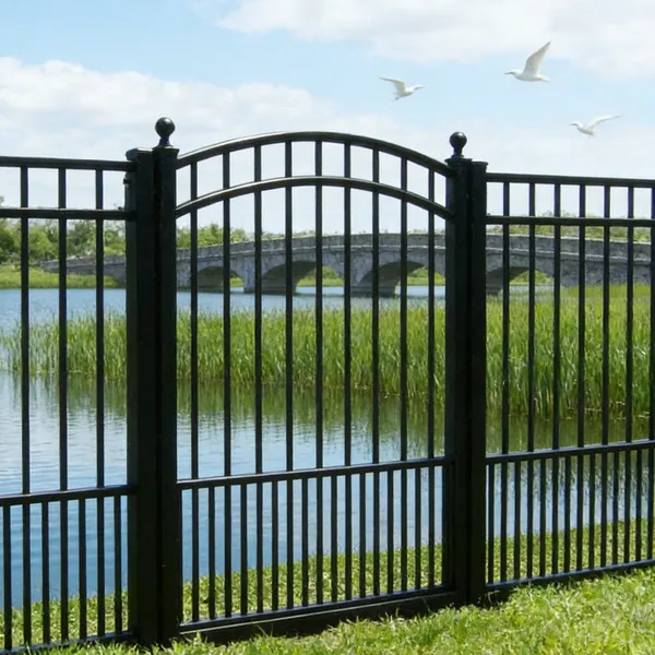 Wholesale Price Galvanized Steel Fence for Villa Residential Backyard Modern Rust-proof Black Fence photo-5