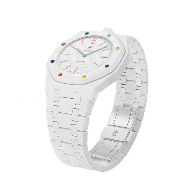 Custom Modified Case & Integrated Ceramic Watch Band for AP x Swatch Co-branded Watch photo-2