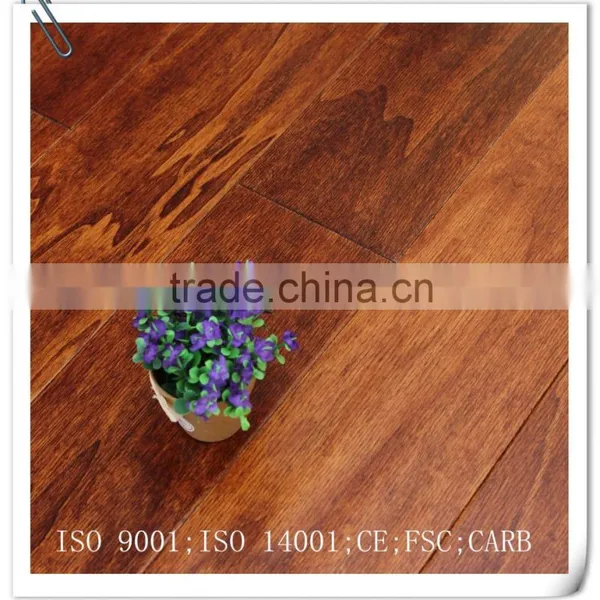 Handscraped Surface Poplar Multilayer Engineered Wood Flooring photo-2
