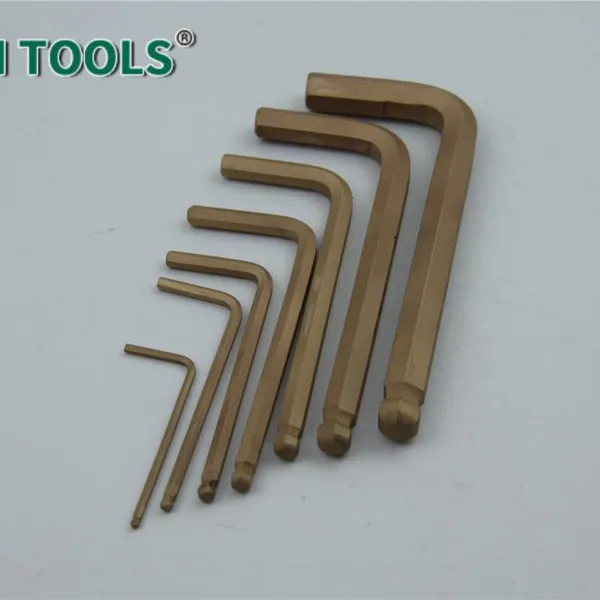 Non-Sparking Hex Key Ball Wrench Set, Beryllium Copper Alloy, 7pcs, Anti-Explosive photo-5
