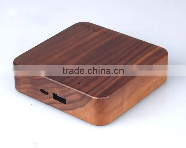 AWC911 Best Portable Wood Charger Portable Polymer Battery 5200mah 7800mah 10400mah Square Wooden Charger Power Bank 10400 photo-3