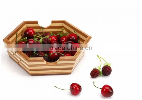 Bamboo Handicrafts Creative Hexagonal,Candy Bowl,Cool Fruit Bowl