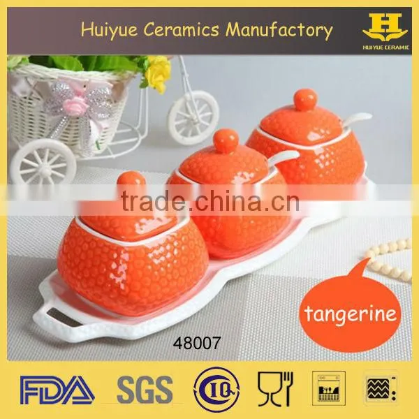 Seasoning Pot Set With Ceramic Plate, Spice Jar Set photo-6