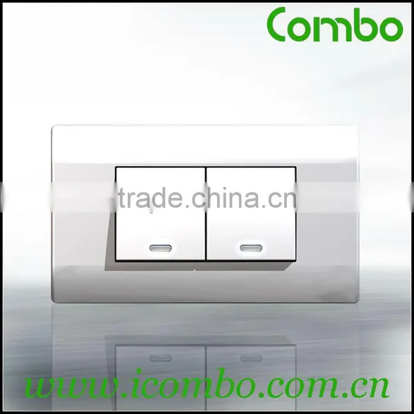 2 Gang 1 Way Wall Lamp Rocker Switch photo-2
