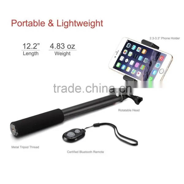 Bluetooth Selfie Stick Monopod With Tripod Stand for IPhone and Android photo-4