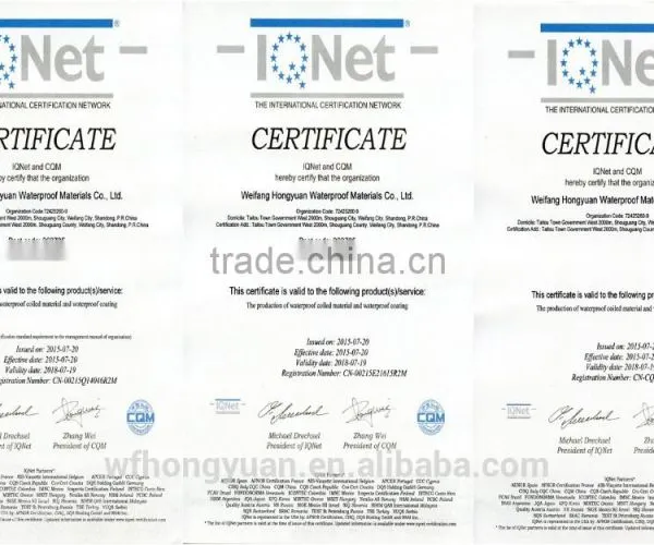 1.2~2.0mm Self-adhesive Modified Bitumen Waterproof Membrane/self-adhesive HDPE Waterproof Membrane photo-6