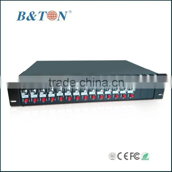 CCTV Video Multiplexer with 2U 16 Slots Chassis and Dual-power Supply for Video Modules