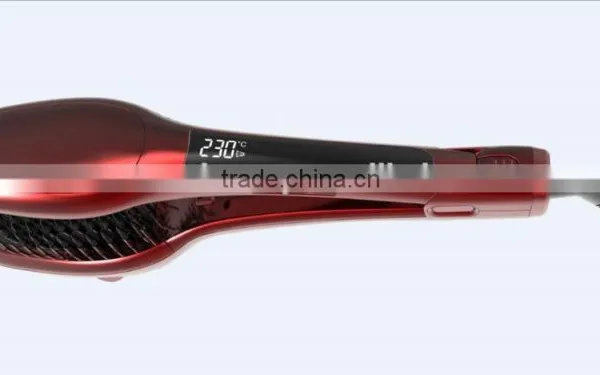 New Arrival Profeesional Electric Hot Air Brush Digital LCD Brush Steam Hair Straightener photo-3