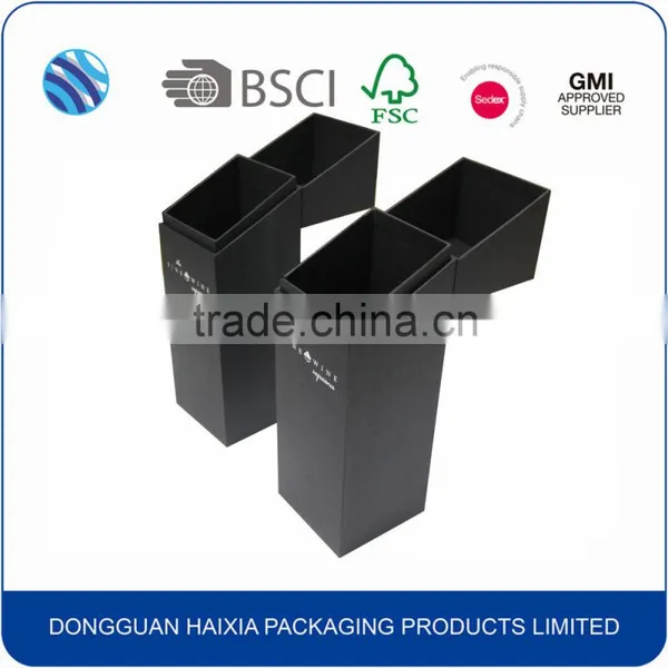 Black Hot Stamp Cardboard Packaging Box for Wine photo-3