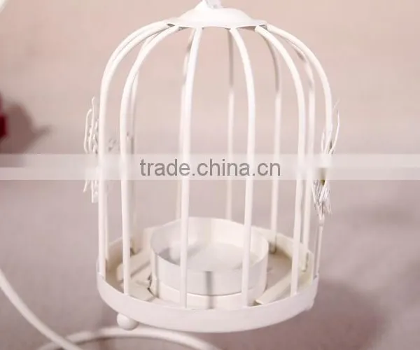 TY231zakka European Creative White Birdcage Lantern Zakka Home Decoration Candlestick photo-2