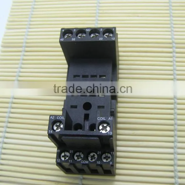 Kontron 12A 4C Contact Din Rail PYF14BE With Clip Relay Socket in Black photo-3