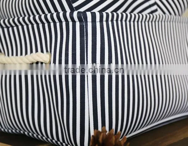 YIWU RODA 100% Canvas Fabric Flax Handle Foldable Storage Box photo-6